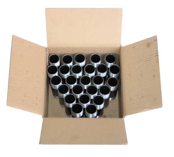 Zoro Select 1-1/2" x 1-3/4" Black Pipe Nipple Sch 40 PK25 587-001P25GR