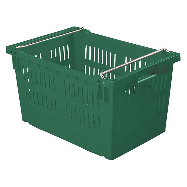 Orbis 40 lb Hang & Stack Storage Bin, Plastic, 15 3/4 in W, 13 1/4 in H, 23 5/8 in L, Green AF2416-13 Green