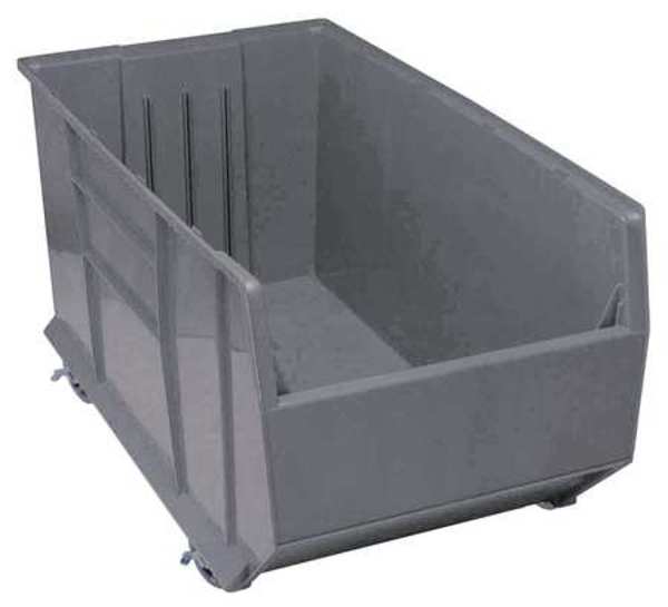 Quantum Storage Systems 300 lb Mobile Storage Bin, Polypropylene, 19 7/8 in W, 17 1/2 in H, 41 7/8 in L, Gray QRB216MOBGY