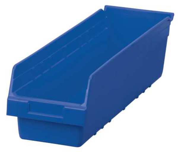 Akro-Mils 35 lb Shelf Storage Bin, Plastic, 6 5/8 in W, 6 in H, Blue, 23 5/8 in L 30094BLUE