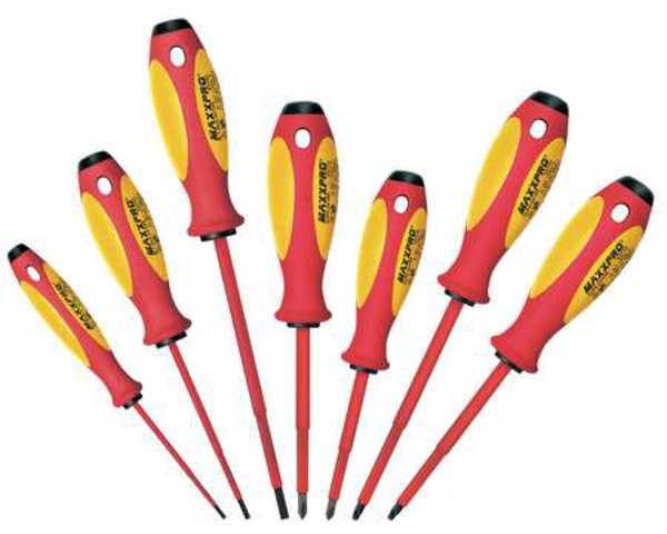 Knipex Insulated Screwdriver Set, Slotted/Phillips, Square, 7 pcs 9K 98 98 33 US