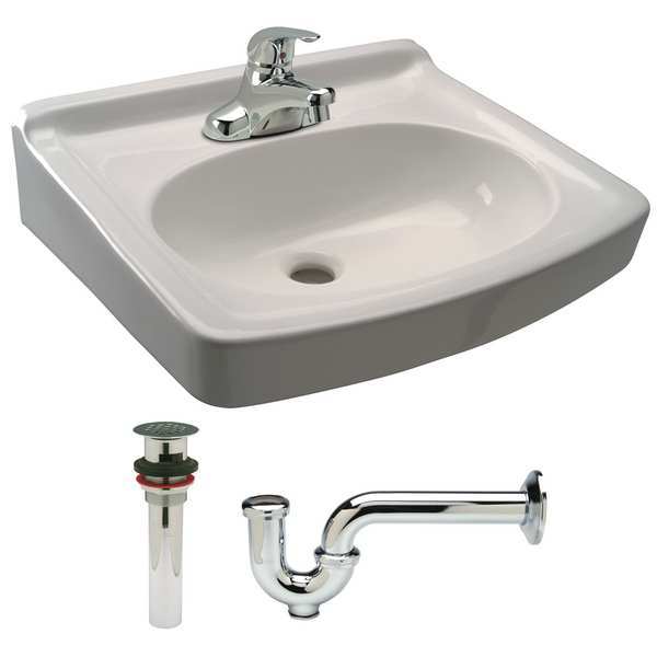 Zurn Bathroom Sink Kit, Wal, White, 19-1/2 In. L Z5354.119.1.07.00.00