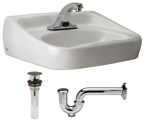 Zurn Bathroom Sink Kit, Wal, White, 19-1/2 In. L Z5354.660.1.07.00.0