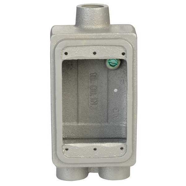 Appleton Electric Weatherproof Electrical Box, 25 cu in, FDCC, 1 Gang, Malleable Iron FDCC-1-100