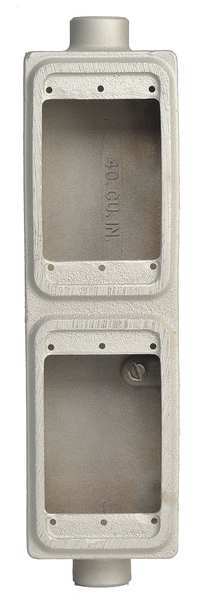 Appleton Electric Weatherproof Electrical Box, 40 cu in, FSC, 2 Gang, Malleable Iron FSC-2T-75