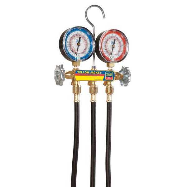 Yellow Jacket Mechanical Manifold Gauge Set, 2-Valve 42044