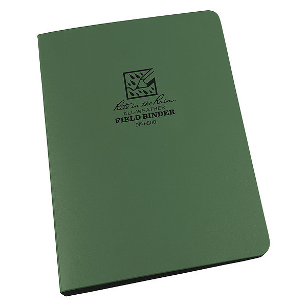 Zoro Select 1/2" Six Ring Field Round Binder, Green 9200