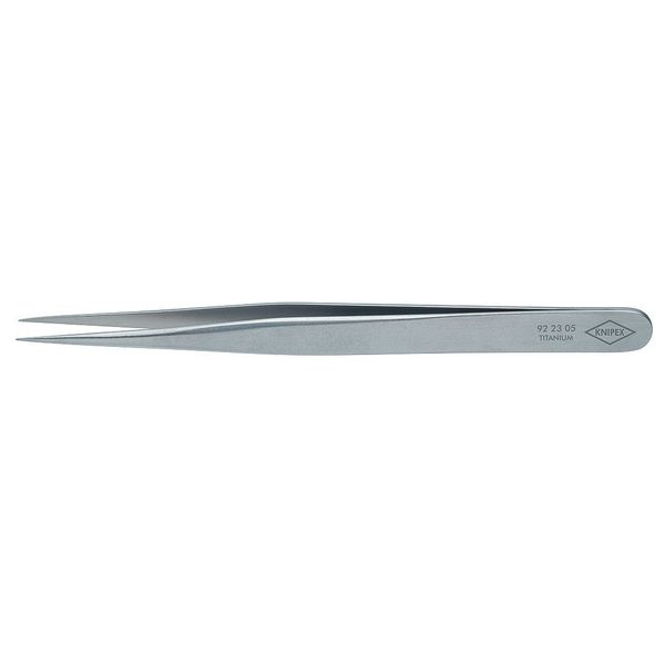 Knipex Tweezers, Needle, Straight, Titanium, 4-3/4 92 23 05