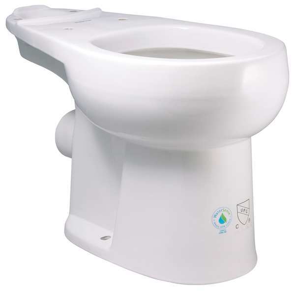 Liberty Pumps Toilet Bowl, 1.28 gpf, Gravity Fed, Floor with Back Outlet Mount, Round, White AscentII-RW