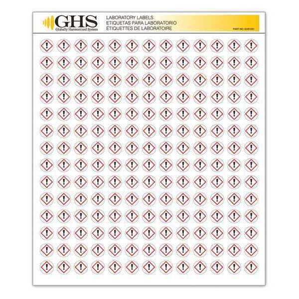Ghs Safety Label, Exclamation Mark, Gloss, PK1820 GHS1231