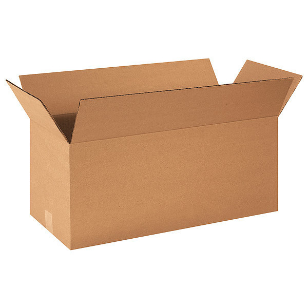 Zoro Select Long Corrugated Boxes, 24" x 10" x 10", Kraft, 25/Bundle 10Y734