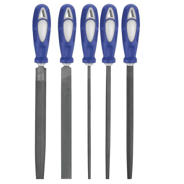 Westward Hand File Set, Bastard/Smooth, 8 In L, 5 Pc 10Z756