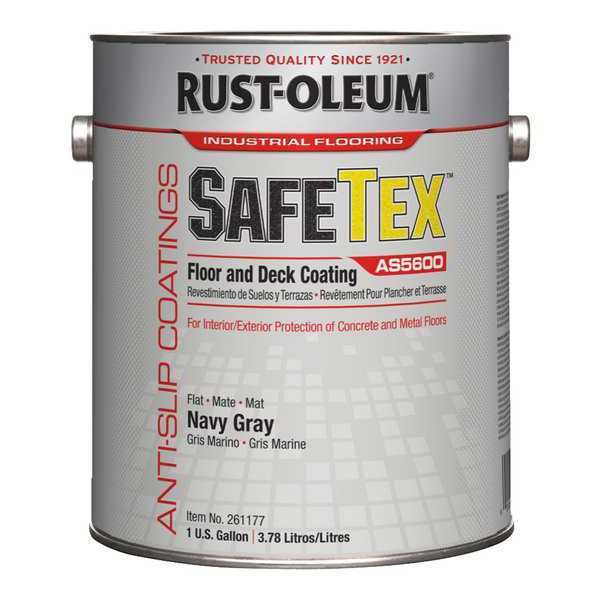 Rust-Oleum 1 gal Anti-Slip Floor and Deck Coating, Gloss Finish, Gray, Water Base 261177