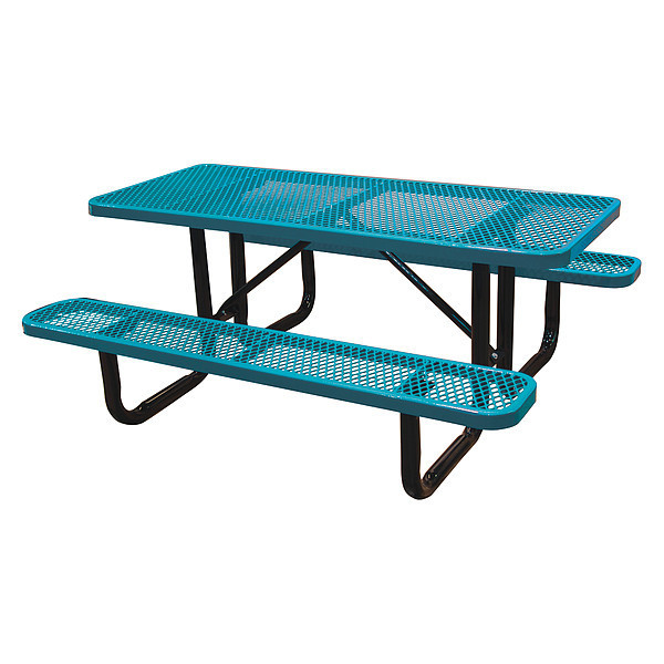 Leisure Craft Portable, Stnd, Picnic Table, 6ft., Teal T6XPP-TEAL