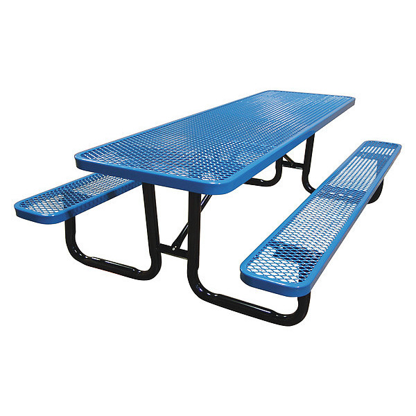 Leisure Craft Portalbe, Stnd, Picnic Table, 8ft., Blue T8XPP-BLUE