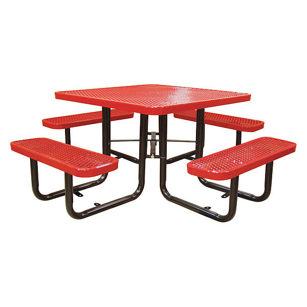 Leisure Craft Sqr, Picnic Table, Surface Mount46", Red T46SQSM-RED