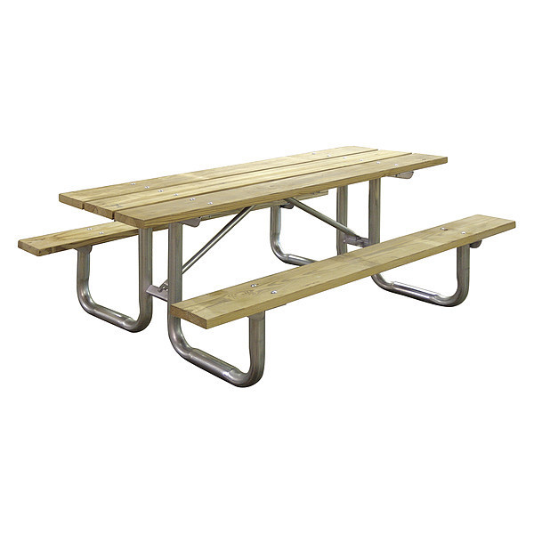 Leisure Craft Wooden Picnic Table, Portable 6ft. T6WTP-WOOD