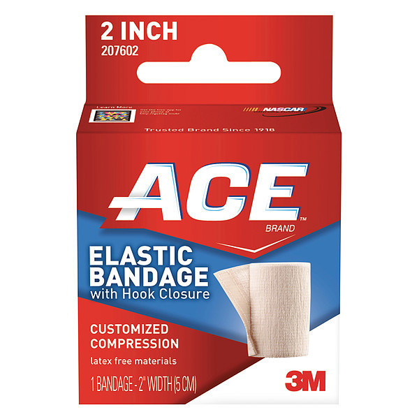 Ace Bandage Hook Closure, Elastic, 2", PK72 207602