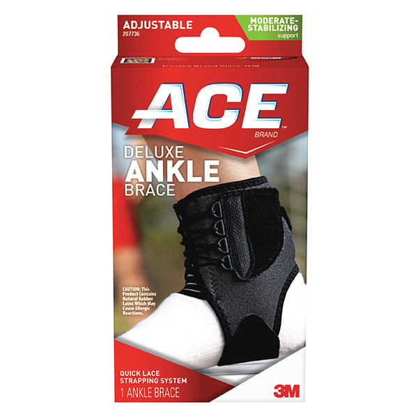 Ace Deluxe Ankle Brace, One Size, PK12 207736