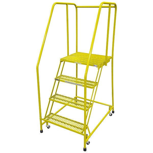 Cotterman 70 in H Steel Rolling Ladder, 4 Steps, 450 lb Load Capacity 1004R2630A3E30B3C2P6