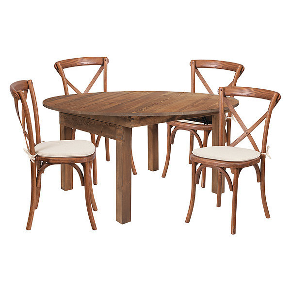 Flash Furniture Table and Chair Set, Chair: 23-1/4"LTable: 30"; Chair: 35"H, HerculesSeries XA-FARM-20-GG