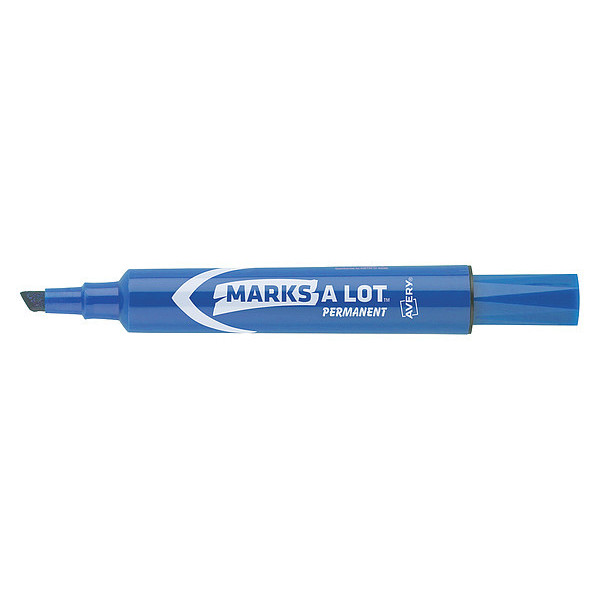 Avery Marks-A-Lot Large Chisel Tip Permanent Marker, Blue Ink - 12 pack