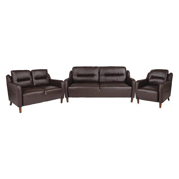 Flash Furniture 3 pcs. Sofa Set, Upholstery Color: Brown BT-S8372A-SET-BRN-GG