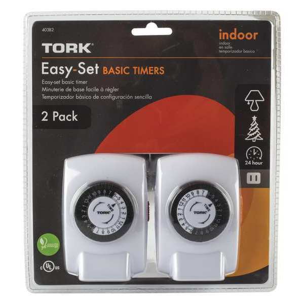 Tork Plug-In Timer, Indoor, LED/CFL, PK2 403B2