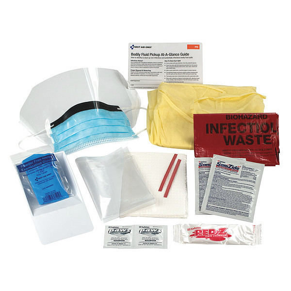 First Aid Only Biohazard Spill Kit, Cardboard Tray, White 214-P
