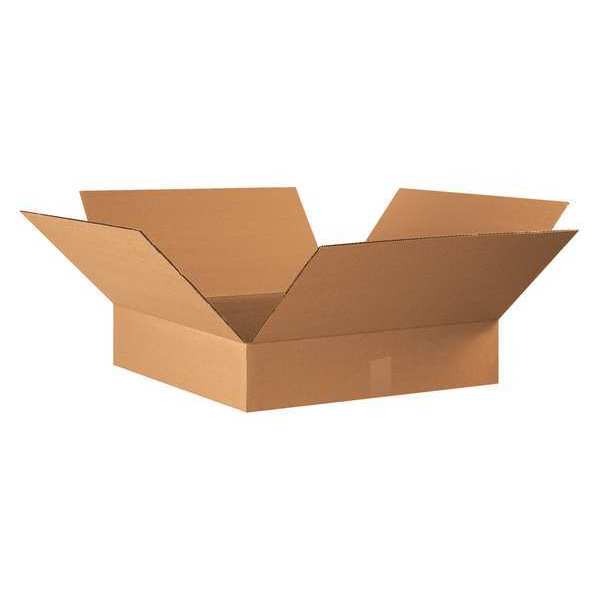 Zoro Select Flat Corrugated Boxes, 22" x 22" x 4", Kraft, 10/Bundle 11A622