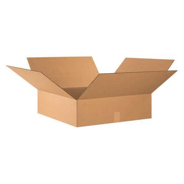 Zoro Select Flat Corrugated Boxes, 24" x 24" x 7", Kraft, 10/Bundle 11A644