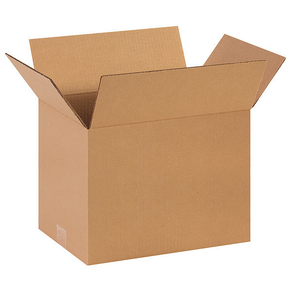 Zoro Select Corrugated Boxes, 14" x 10" x 10", Kraft, 25/Bundle 11A707