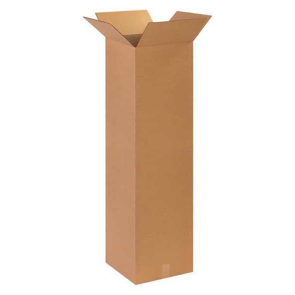 Zoro Select Tall Corrugated Boxes, 14" x 14" x 48", Kraft, 10/Bundle 11A722