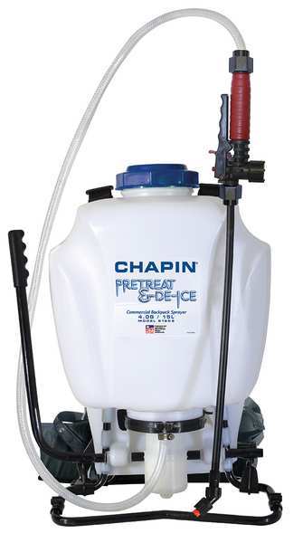 Chapin 4 gal. Pre-Treat and Ice Melt Sprayer, Polyethylene Tank, Cone, Fan Spray Pattern, 48" Hose Length 61808
