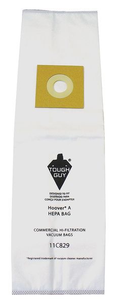 Tough Guy Vacuum Bag, 5-Ply, Synthetic HEPA Filter Bag, 3 PK 11C829