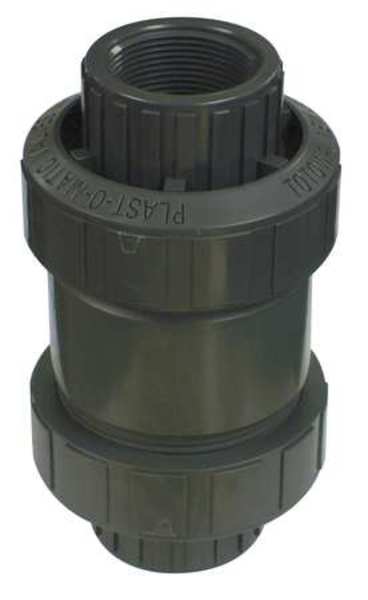 Plast-O-Matic 1-1/2" FNPT PVC Check Valve CKS150VT-NC-PV