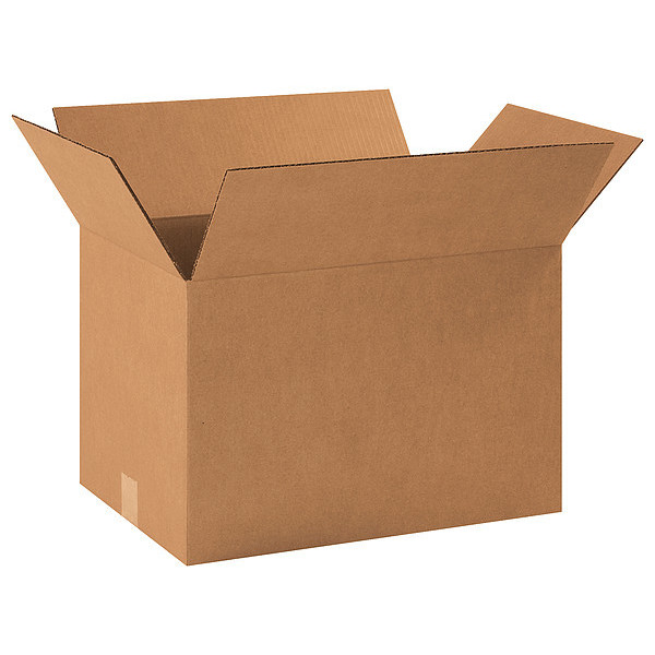 Zoro Select Corrugated Boxes, 18" x 13" x 12", Kraft, 25/Bundle 22XL11