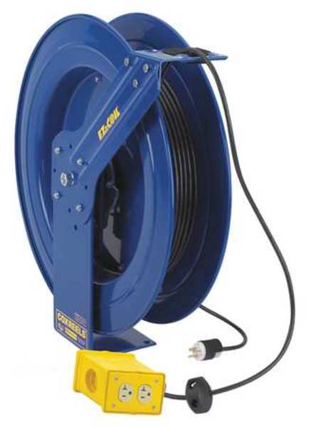 COXREELS PC19-7512-B Power Cord Reel with Spring Driven
