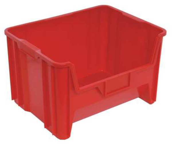 Quantum Storage Systems 100 lb Storage Bin, Polyethylene, 19 7/8 in W, 12 1/2 in H, 15 1/4 in L, Red QGH700RD