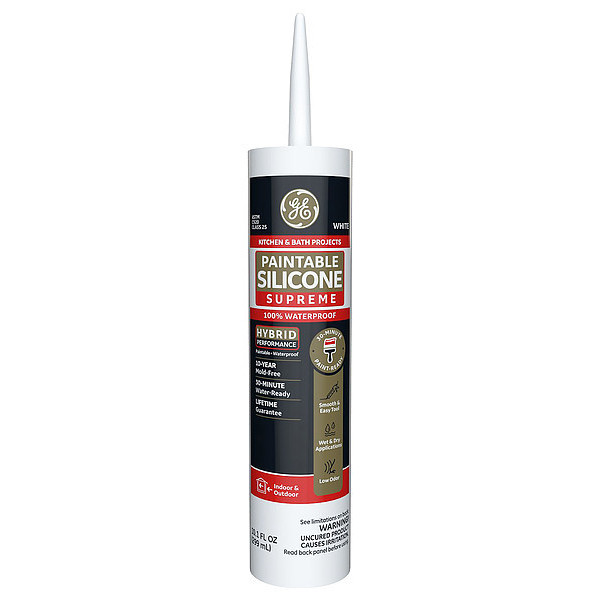 Ge Sealant, 9 oz, Cartridge, White, Silicone Base M90025-30