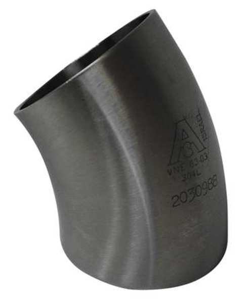 Zoro Select 1-1/2" Butt Weld T304 SS Short Tangent 45 Degree Elbow E2WK1.5