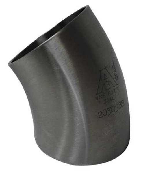 Zoro Select 1" Butt Weld T304 SS Short Tangent 45 Degree Elbow E2WK1.0