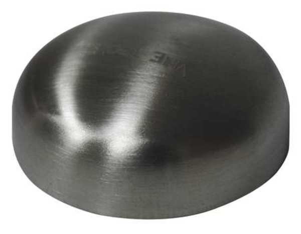 Zoro Select 1-1/2" Butt Weld T304 SS Dome Cap E16W1.5