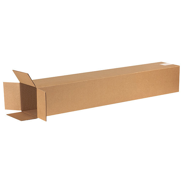 Zoro Select Tall Corrugated Boxes, 6" x 6" x 38", Kraft, 25/Bundle 11R288