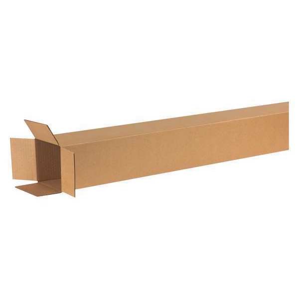 Zoro Select Tall Corrugated Boxes, 6" x 6" x 60", Kraft, 15/Bundle 11R291
