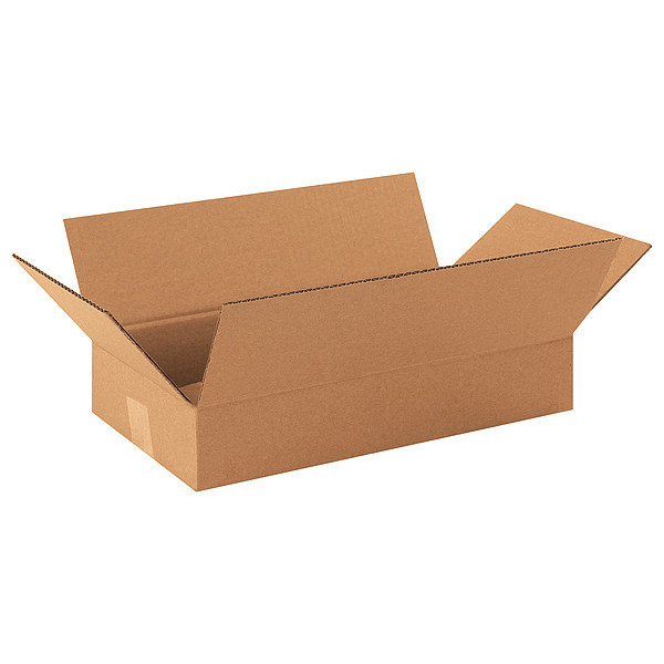 Zoro Select Long Corrugated Boxes, 16" x 9" x 3", Kraft, 25/Bundle 11R232