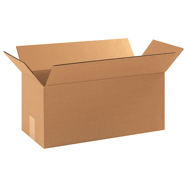 Zoro Select Long Corrugated Boxes, 17" x 8" x 8", Kraft, 25/Bundle 22XK40