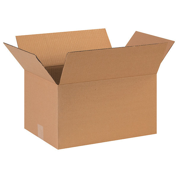 Zoro Select Corrugated Boxes, 16" x 11" x 9", Kraft, 25/Bundle 11R386