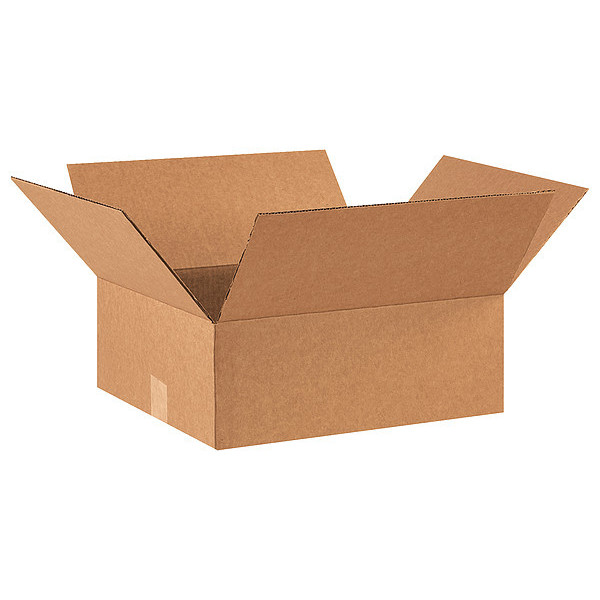 Zoro Select Flat Corrugated Boxes, 16" x 14" x 6", Kraft, 25/Bundle 11R391