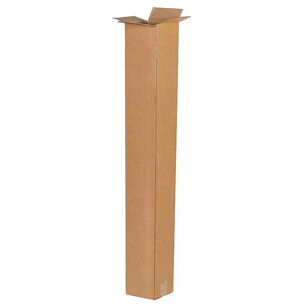 Zoro Select Tall Corrugated Boxes, 4" x 4" x 48", Kraft, 25/Bundle 11R274